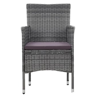 3-delige Tuinset poly rattan grijs