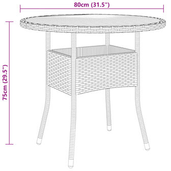 3-delige Tuinset poly rattan grijs
