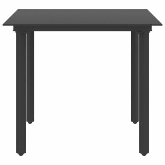 3-delige Tuinset PVC-rattan zwart
