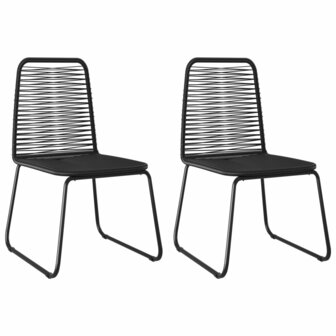 3-delige Tuinset PVC-rattan zwart