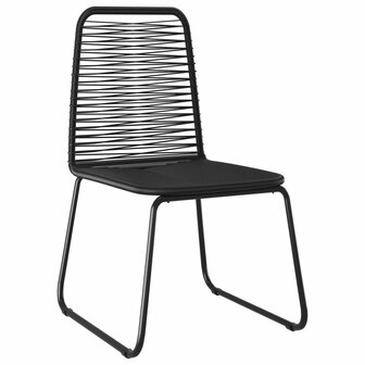 3-delige Tuinset PVC-rattan zwart