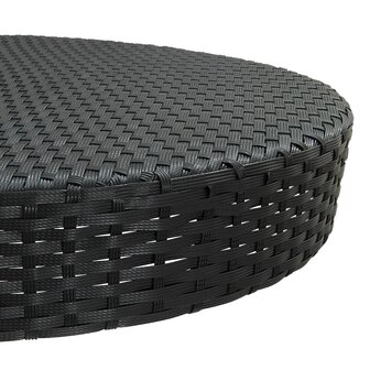 5-delige Tuinbarset met kussens poly rattan zwart