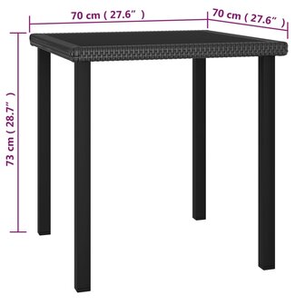 3-delige Tuinset poly rattan zwart