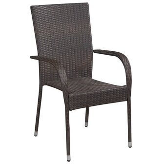 3-delige Tuinset poly rattan bruin