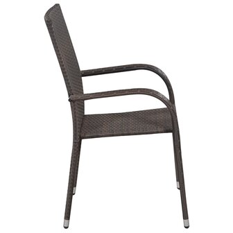 3-delige Tuinset poly rattan bruin