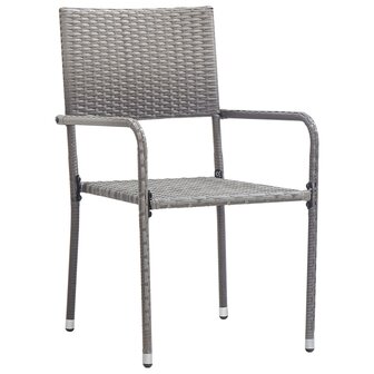 5-delige Tuinset poly rattan antracietkleurig