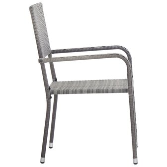 5-delige Tuinset poly rattan antracietkleurig