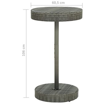3-delige Tuinbarset met kussens poly rattan grijs