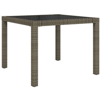 3-delige Tuinset met kussens poly rattan grijs