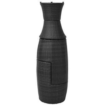 3-delige Bistroset met kussens poly rattan zwart