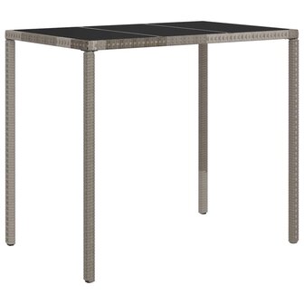 6-delige Loungeset met kussens poly rattan grijs