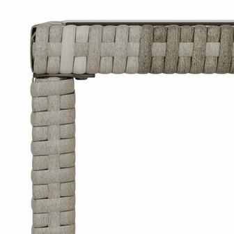 6-delige Loungeset met kussens poly rattan grijs