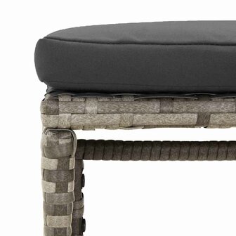 6-delige Loungeset met kussens poly rattan grijs