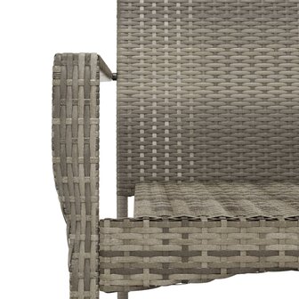 3-delige Tuinset met kussens poly rattan grijs