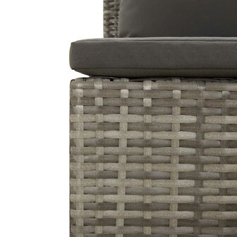 Tuinbank 2-zits met kussens poly rattan grijs