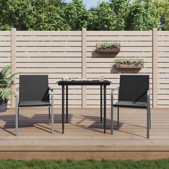 3-delige Tuinset met kussens poly rattan en staal