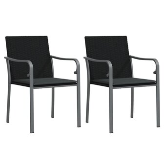 3-delige Tuinset met kussens poly rattan en staal