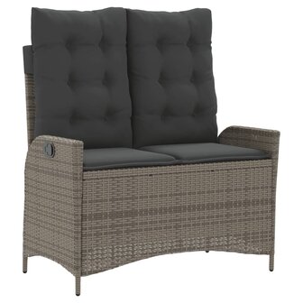 2-delige Tuinset met kussens poly rattan grijs