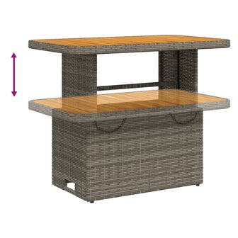 2-delige Tuinset met kussens poly rattan grijs