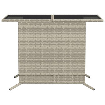 3-delige Bistroset met kussens poly rattan lichtgrijs