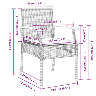 3-delige Tuinset met kussens poly rattan beige