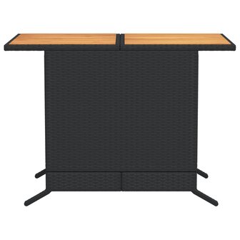 3-delige Bistroset met kussens poly rattan zwart