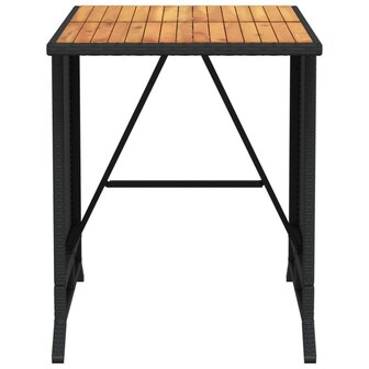 3-delige Bistroset met kussens poly rattan zwart