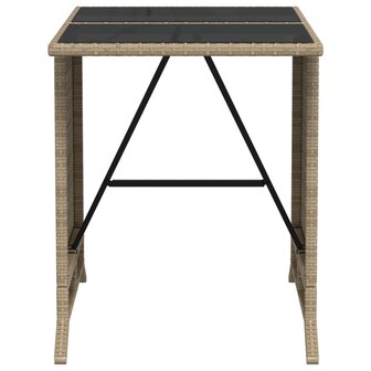 3-delige Bistroset met kussens poly rattan gemengd beige