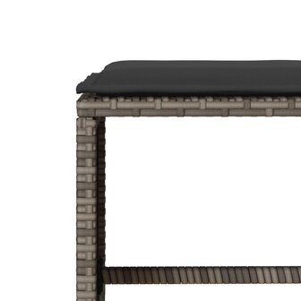 4-delige Loungeset met kussens poly rattan grijs
