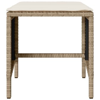 4-delige Loungeset met kussens poly rattan beige