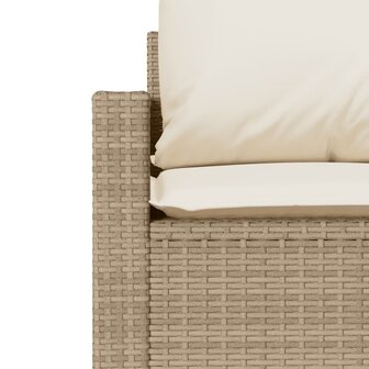 4-delige Loungeset met kussens poly rattan beige