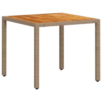 3-delige Tuinset met kussens poly rattan en acaciahout beige