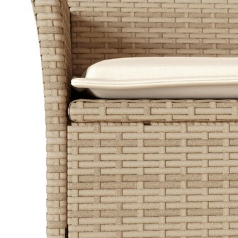 3-delige Tuinset met kussens poly rattan en acaciahout beige