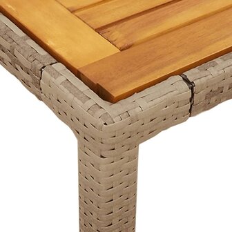 3-delige Tuinset met kussens poly rattan en acaciahout beige