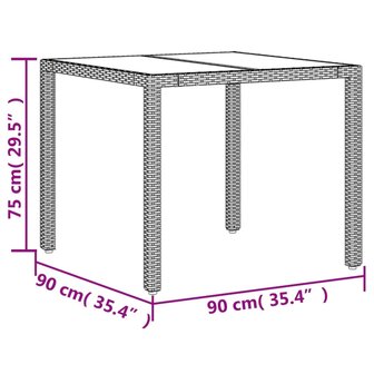 3-delige Tuinset met kussens poly rattan en acaciahout beige