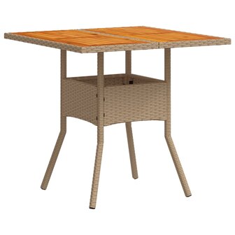 3-delige Tuinset met kussens poly rattan en acaciahout beige
