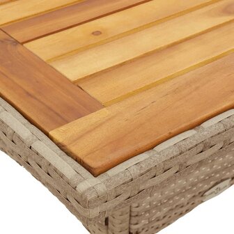 3-delige Tuinset met kussens poly rattan en acaciahout beige