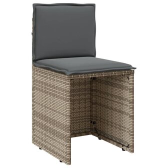 3-delige Bistroset met kussens poly rattan beige