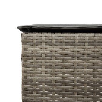 3-delige Tuinbarset met kussens poly rattan grijs
