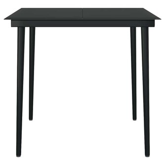 3-delige Tuinset poly rattan glas zwart