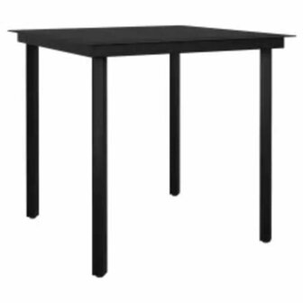 3-delige Tuinset met kussens poly rattan glas grijs