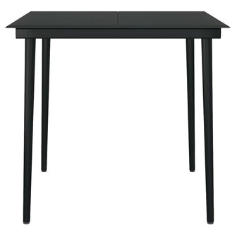 3-delige Tuinset met kussens poly rattan glas zwart