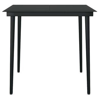 3-delige Tuinset met kussens poly rattan glas zwart