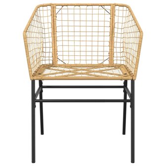 3-delige Tuinset poly rattan glas bruin