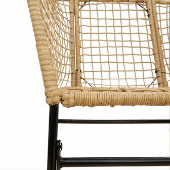 3-delige Tuinset poly rattan glas bruin