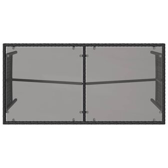 3-delige Tuinset met kussens poly rattan zwart