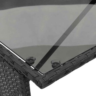 3-delige Tuinset met kussens poly rattan zwart