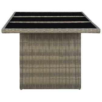 Tuintafel poly rattan en gehard glas bruin