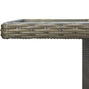 Tuintafel poly rattan en gehard glas bruin