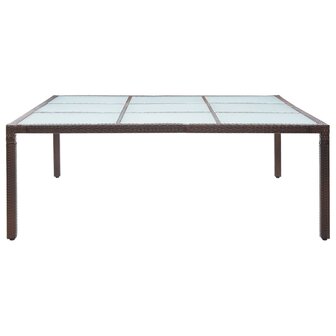 Tuintafel 200x200x74 cm poly rattan bruin
